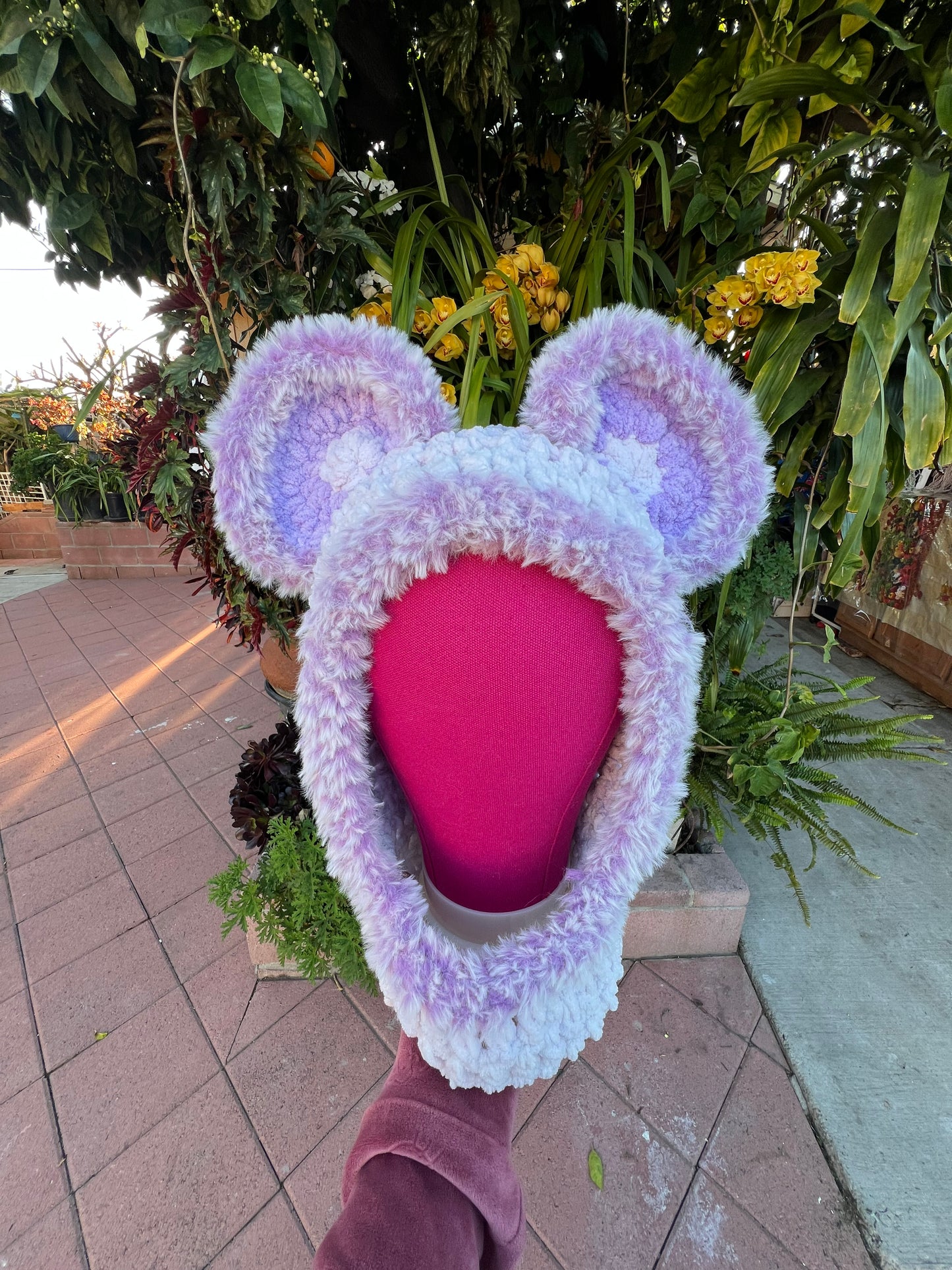 Pink Fuzz Bear Hood