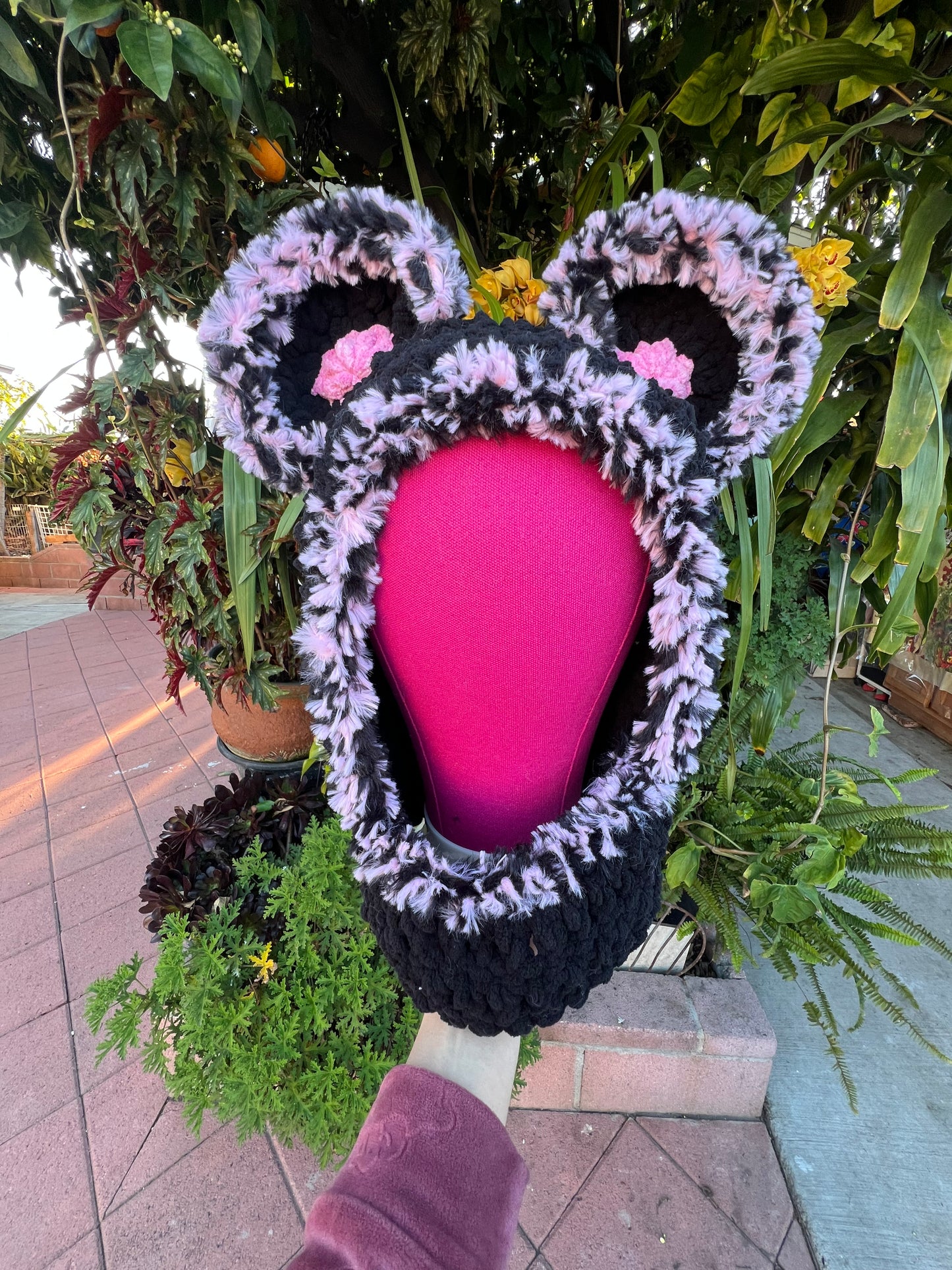 Strawberry Oreo Bear Hood