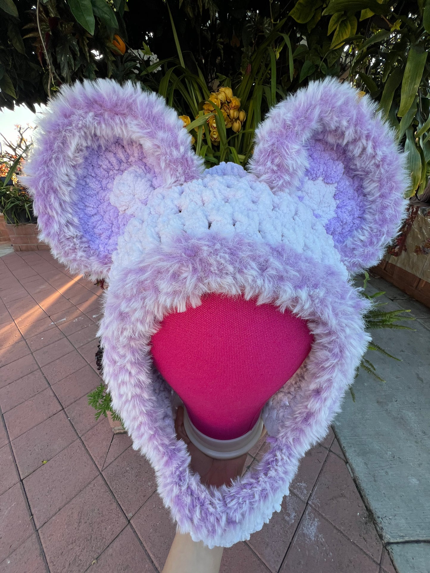 Pink Fuzz Bear Hood