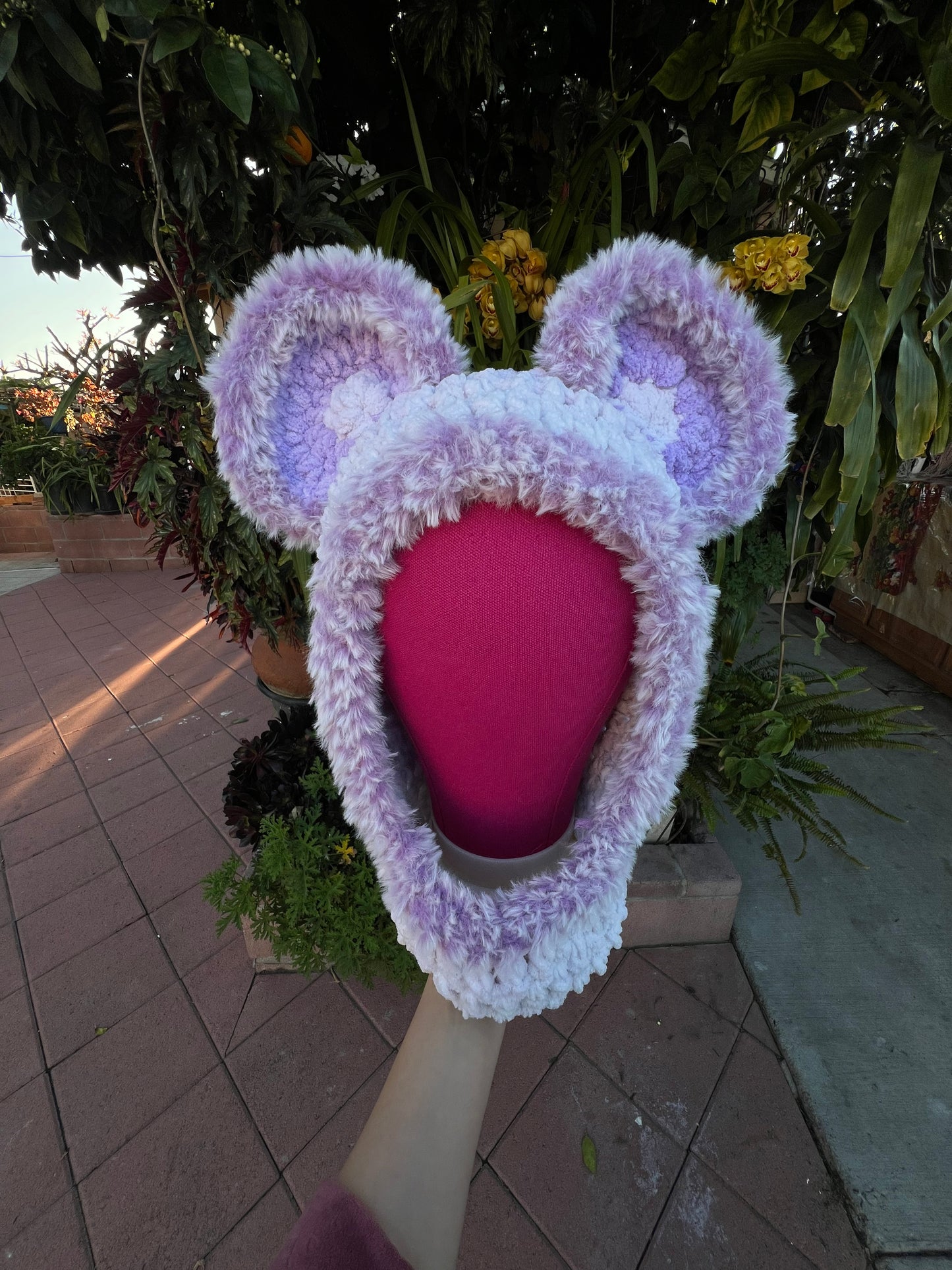 Pink Fuzz Bear Hood