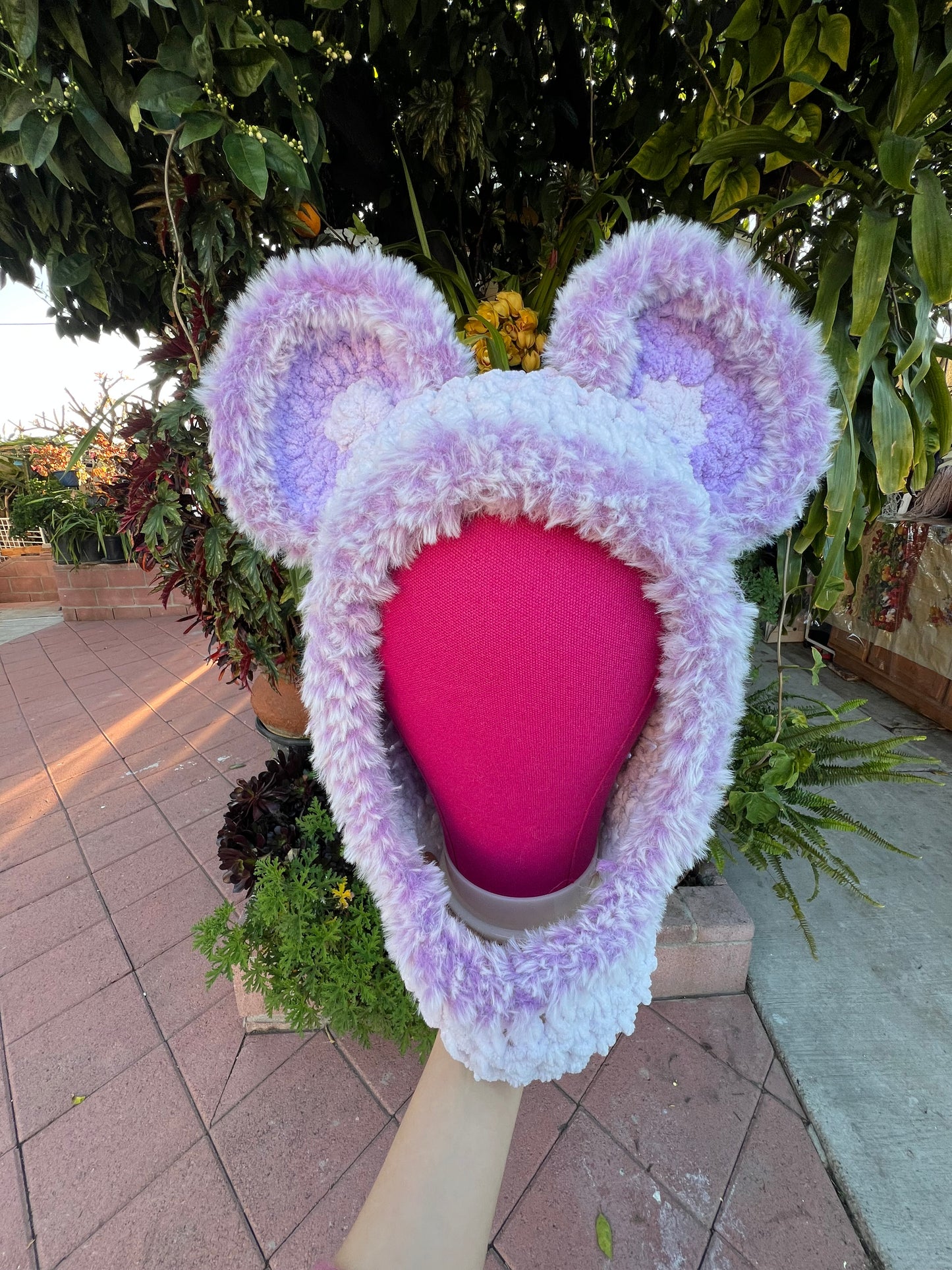 Pink Fuzz Bear Hood